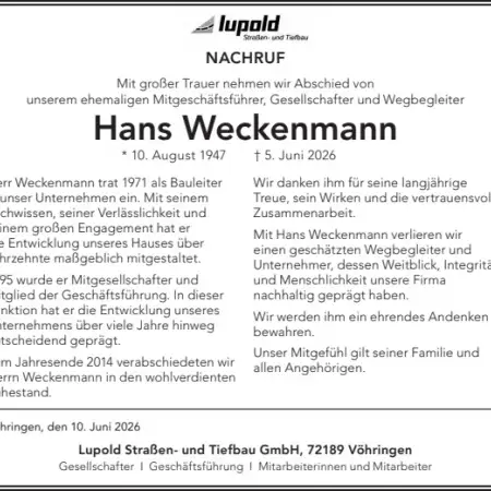 Mit Bestürzung haben wir vom Tod unseres ehemaligen Mitgesellschafter, Mitgeschäftsführer, Wegbegleiter und Kollegen Hans…